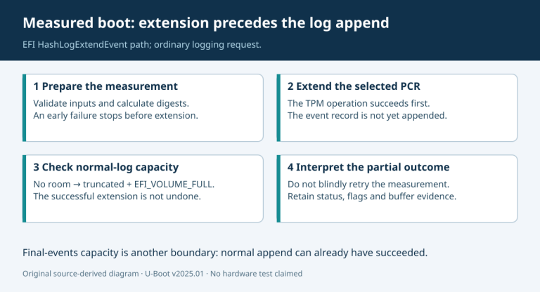 Source-derived sequence showing digest preparation, successful PCR extension, optional log append, and a full-log error after extension rather than an atomic rollback.